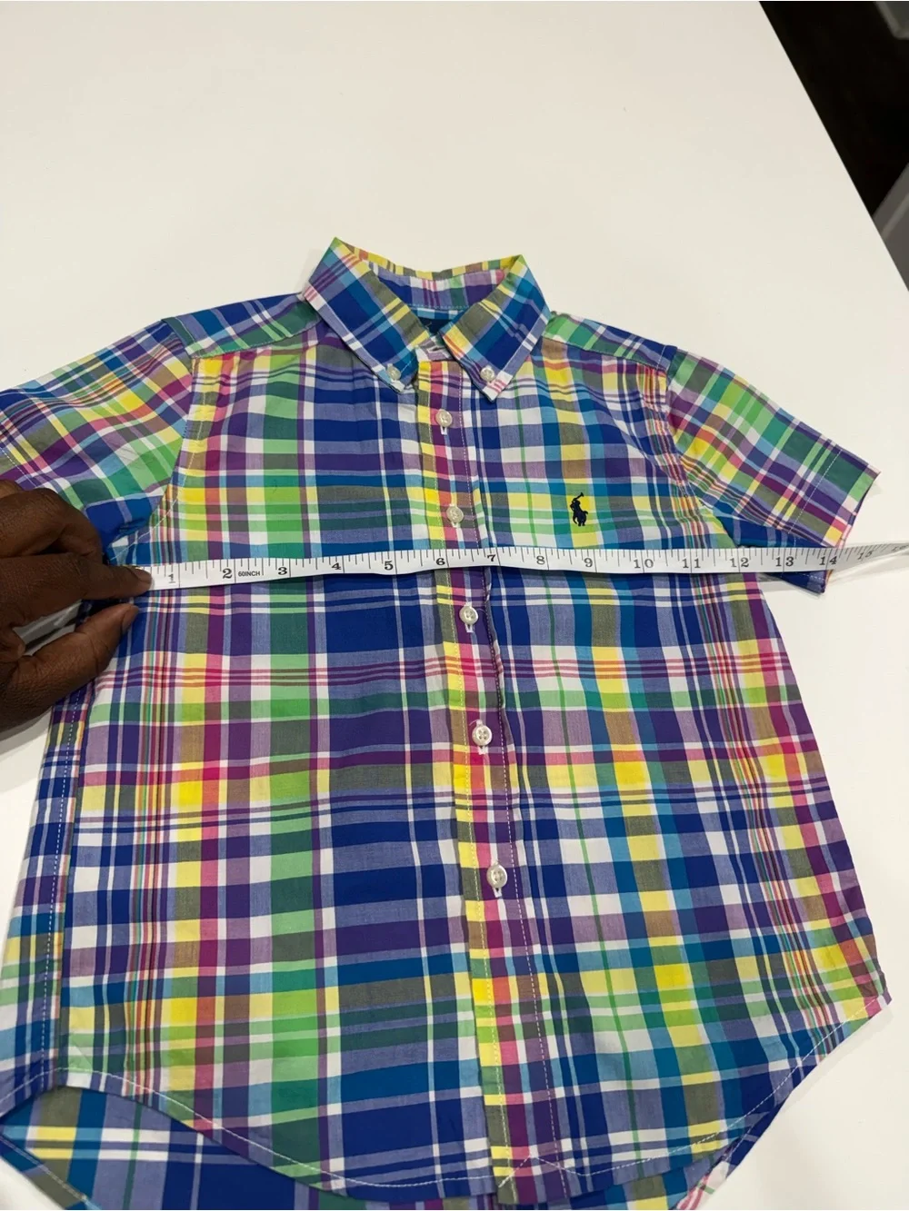 Polo Ralph Lauren Boys Plaid Short-sleeve Poplin Shirt Embroidered Pony, Sz. 4